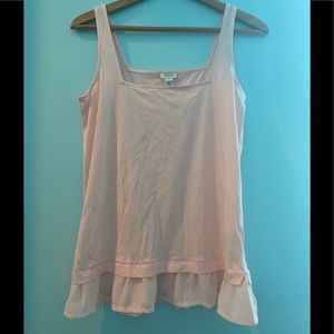 J Crew Frilly Waist Soft Pink Tank Top XS NWT
